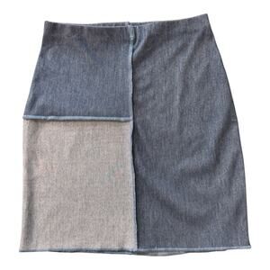 NEW NAKED WARDROBE Women's Blue Dual Denim Mini Skirt Size L